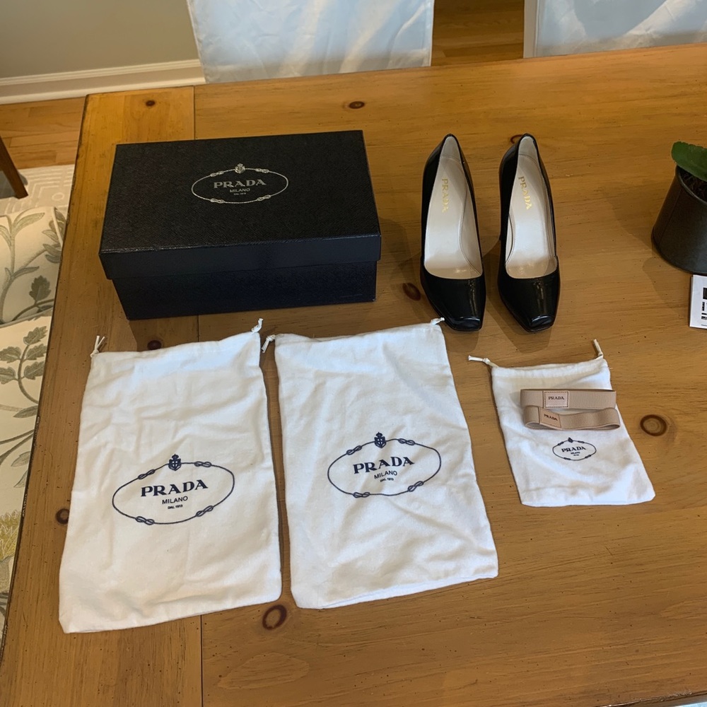 Nib: Prada Black Asymmetrical Square Toe - image 5